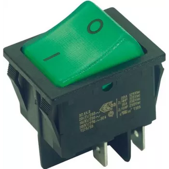 Rocker switch Bachmann 924.097 2P Black Green