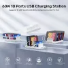 Unitek Charging Station 10X USB 2.4A 60W White