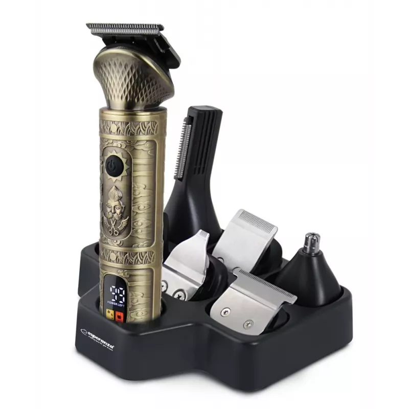 Hair clipper ESPERANZA ADONIS 7-in-1 cordless rechargeable, stainless steel blades, 8 combs, 1–12 mm, 90 min runtime