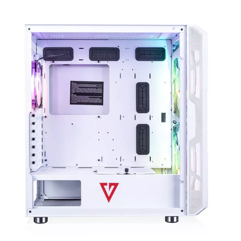 PC Case MODECOM AMIRANI ARGB Midi Tower White — ATX/ITX, 35 cm GPU, 16.5 cm CPU cooler, 2x200 mm fans