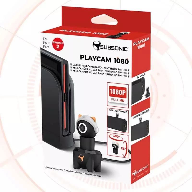Subsonic Playcam 1080 2in1 HD Mini Camera For Nintendo Switch 2 Red