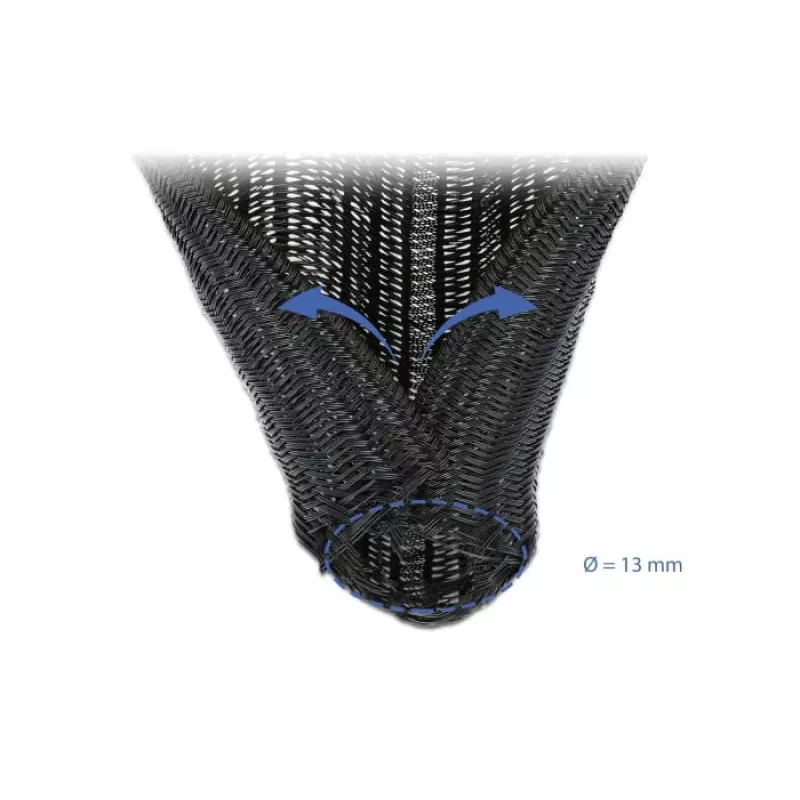Braided Sleeving DeLOCK 18922 10 m x 13 mm black
