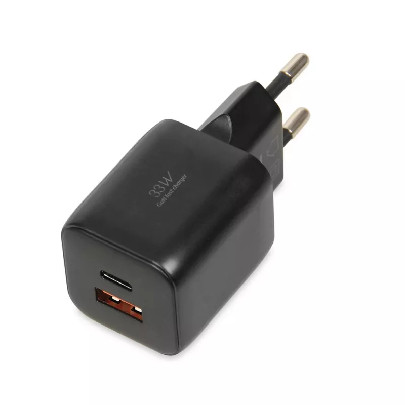 External mains power adapter IBOX ILUC42B 12V 2A, 33W, USB-A + USB-C PD3.0, QuickCharge 3.0, universal