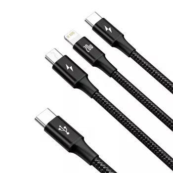Baseus Rapid 3-in-1 USB cable 1.5 m USB A USB C/Micro USB A/Lightning Black