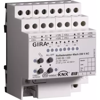 GIRA actuator 216000 KNX/EIB roller shutter 4-way 230VAC REG (216000)