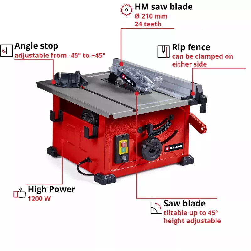 Einhell TC-TS 8 Table Saw 210 mm 230 V (4340426)