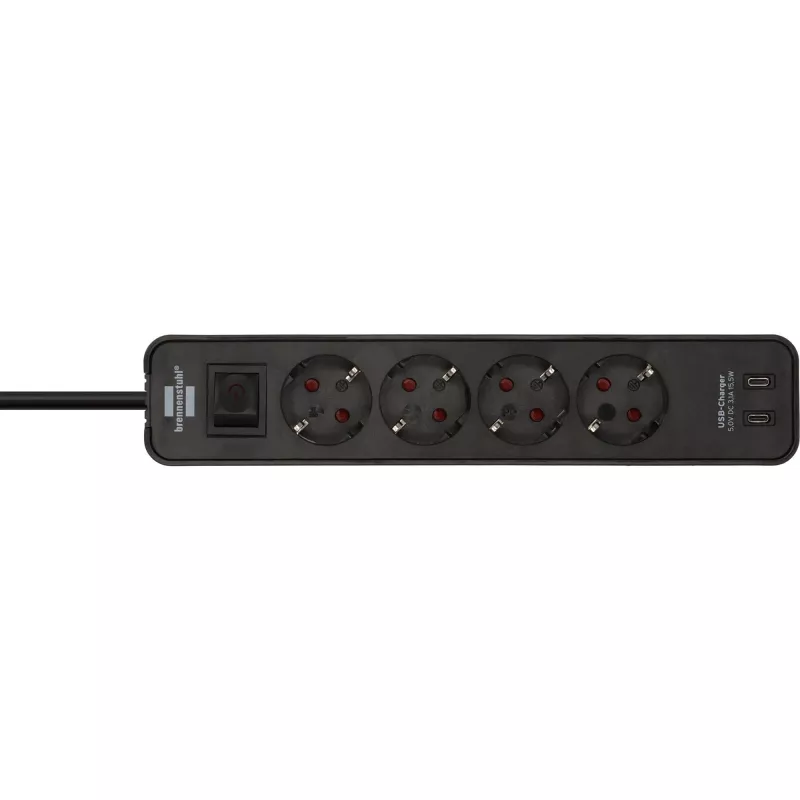 Power Extension Brennenstuhl 1153240106 1.5m 4 AC Outlets Indoor Black