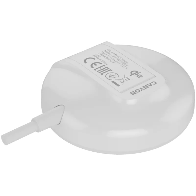 Wireless charger CANYON WS-105 15W Qi2 White – 15W wireless charging, Qi2 compatible