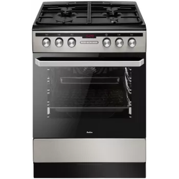 Electric-gas cooker AMICA 58468 with 4 burners, stainless steel, energy class A