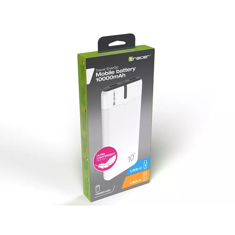 Power bank EnerGo 10000mAh white-black