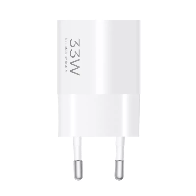Power adapter Xiaomi 33W Nano USB-C EU wall charger — 33W USB-C output for phones and tablets