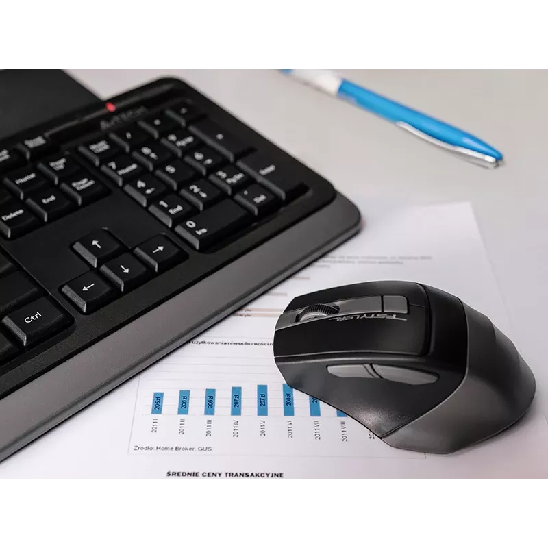 Wireless mouse A4Tech FStyler 47478 2.4G Nano Grey ergonomic design