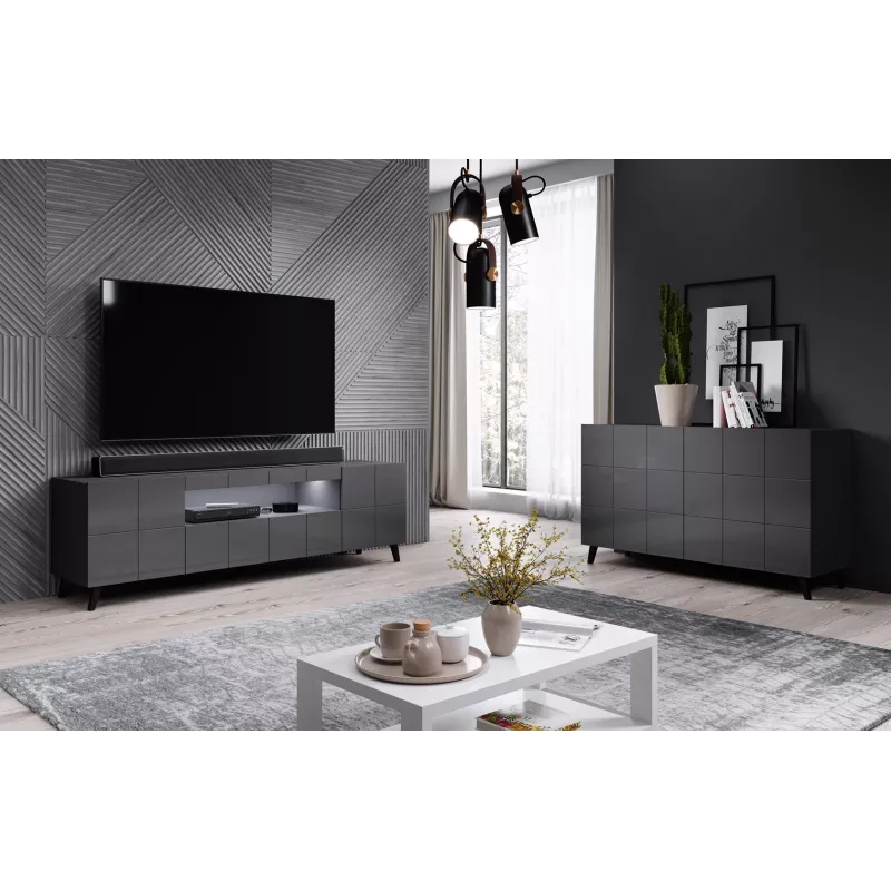 Cama sideboard 2D REJA graphite grey gloss/graphite grey gloss