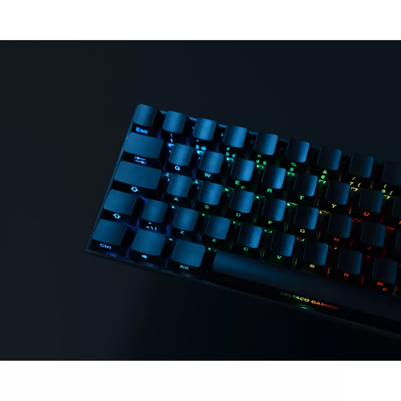 Deltaco GAM-100-DE - 65% - USB + Bluetooth - mechanical switch - QWERTZ - RGB-LED - Black