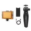 Tripod Puluz PKT3131B with integrated LED lamp and phone clip