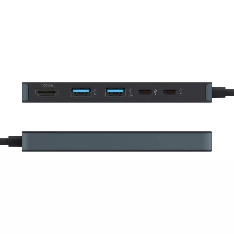 USB-C hub HYPER HD4101BKGL — 5-port (USB-C, USB 3.2 Gen1 Type-A, HDMI 4K), 5000 Mbit/s, Black