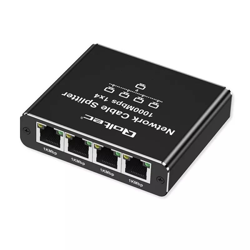 Ethernet mini switch QOLTEC 52293 1x4 RJ45, 1-in 4-out unmanaged network splitter