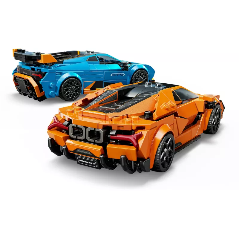 Construction toy LEGO Speed Champions set 77238 — Lamborghini Revuelto & Huracán STO, 607 pieces, 2 minifigures, recommended age 10+