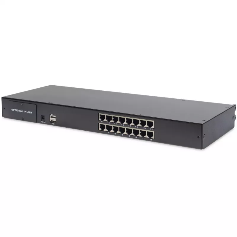 19 inch LCD KVM Console DIGITUS DS-72211-5US, 16-Port Cat 5, 1366x768, US International Keyboard