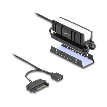 Heatsink DELOCK 18460 for M.2 SSD 2280 — Aluminium/Copper, RGB 5V, Black