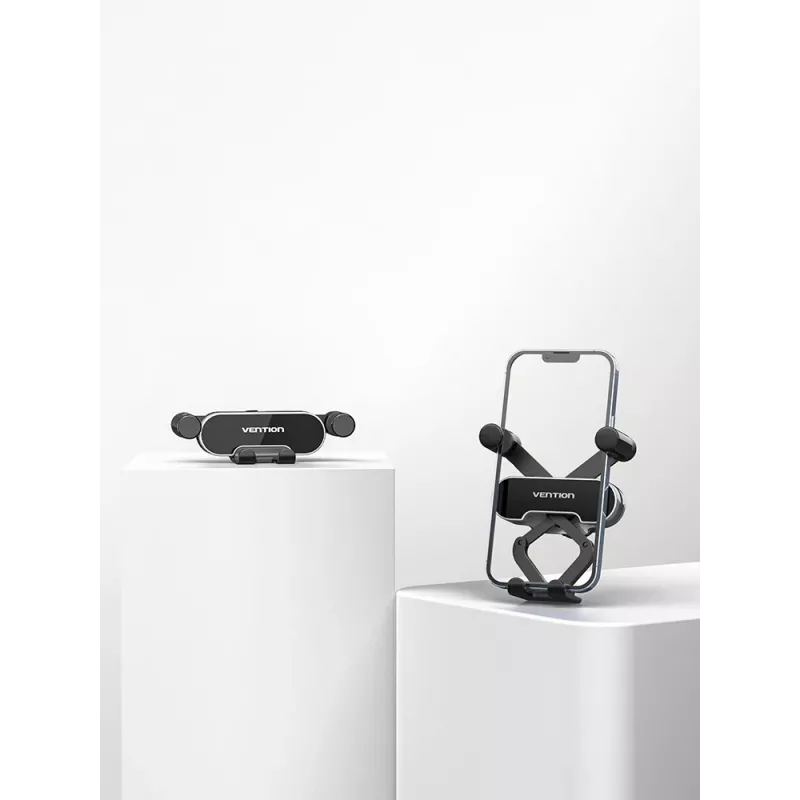 Vention Auto-Clamping Car Phone Mount With Duckbill Clip Gray Crossbar Type