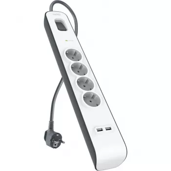 Power strip Belkin 525J with 4 Schuko outlets and 2 USB-A ports, 2 m cable