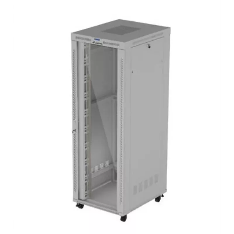 Rack cabinet LANBERG FF01-8047-12SL 47U 800x1000 mm grey with front and rear glass doors and LCD panel space