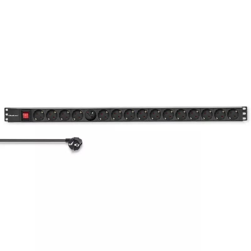 Qoltec Aluminum PDU for RACK | 16A | 16 x Schuko | Vertical | 1.8m