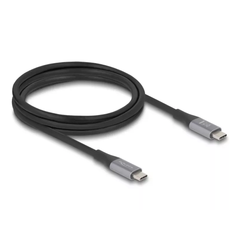 USB Cable DeLOCK 81192 USB4 Gen 2x2 2m USB C Black Grey