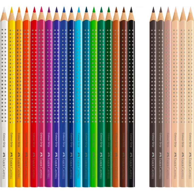 Faber-Castell 112819 Grip Skin Tones colour pencils, 18+6