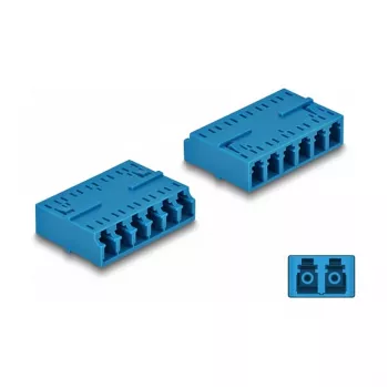 DeLOCK Optical Fiber Coupler HD LC Hexaplex female to LC Hexaplex female blue