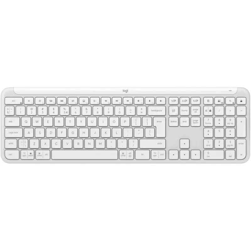 Logitech K950 Signature Slim Keyboard Office RF Wireless Bluetooth QWERTY US International White