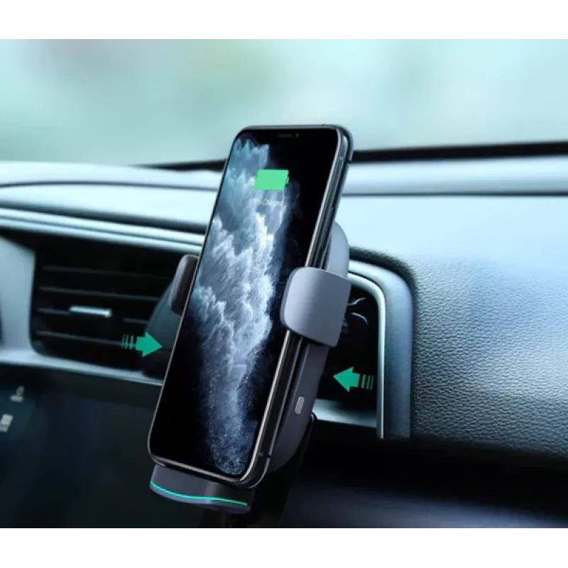 Wireless Charging Phone Mount Aukey HD-C52 — Qi-compatible adjustable-angle car phone holder with wireless charging