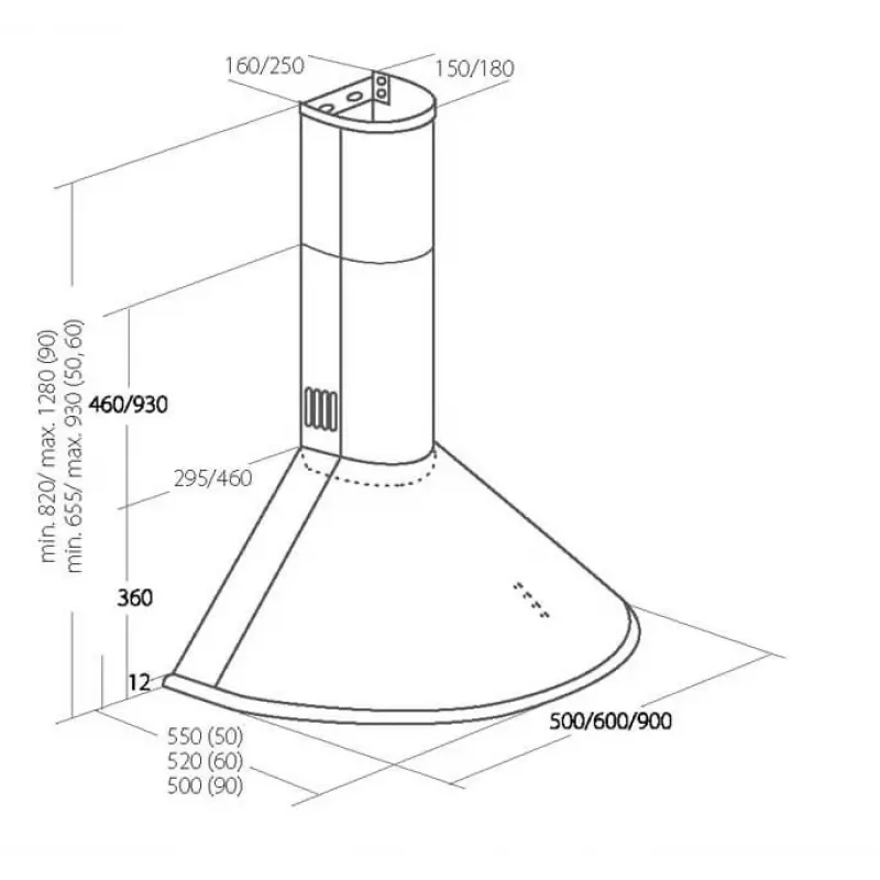 Akpo WK-4 Dandys Eco 50 Chimney Hood Stainless Steel