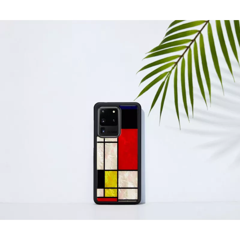 Protective phone case iKins for Samsung Galaxy S20 Ultra — Mondrian Black