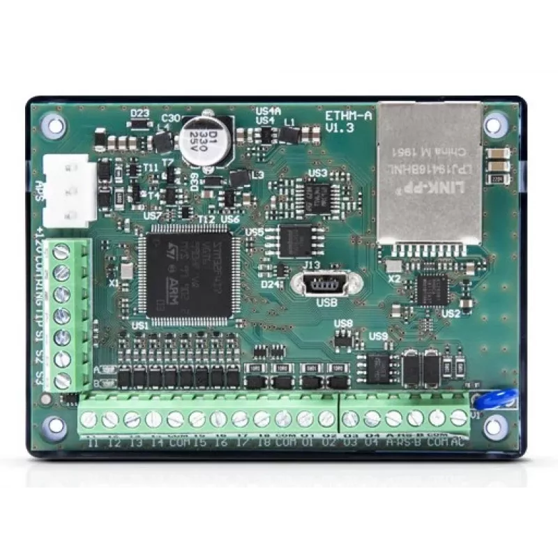 Notification module SATEL ETHM-A for security alarm systems, 12 V, 80 mA, 83×26×60 mm