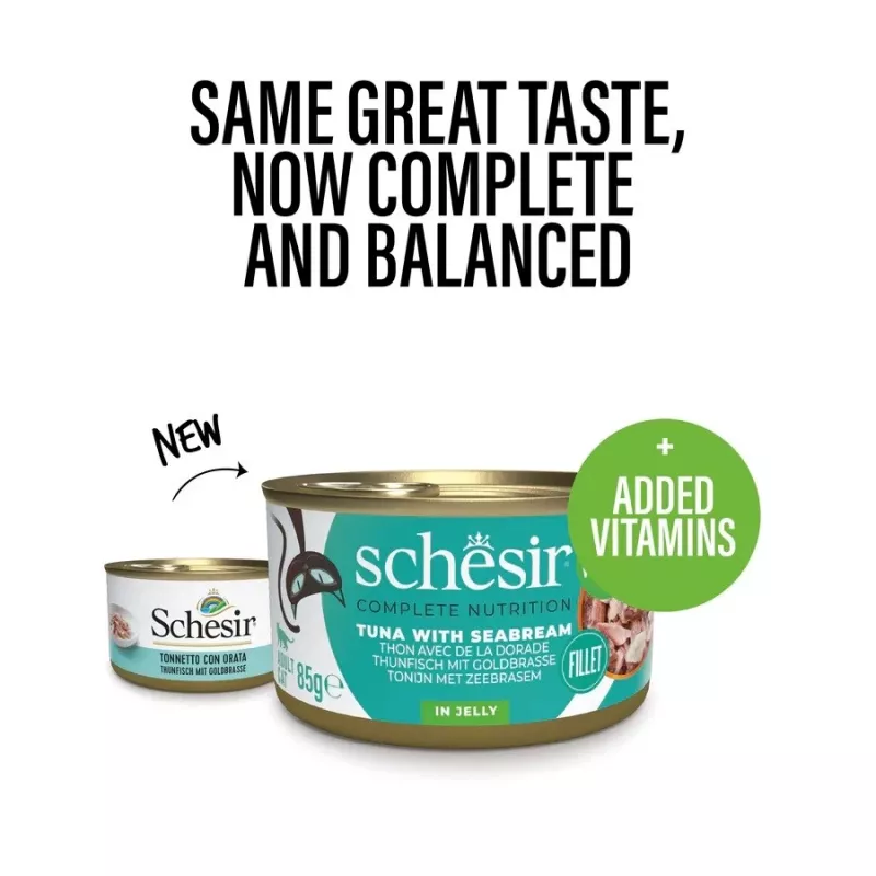 SCHESIR in jelly Tuna with sea bream - wet cat food - 85 g