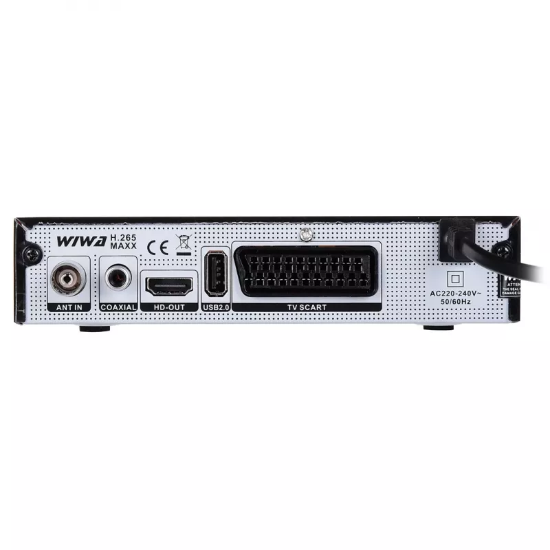 TV tuner WIWA H.265 LITE — DVB-T / DVB-T2 tuner with H.265 support, Full HD, HDMI, USB, SCART