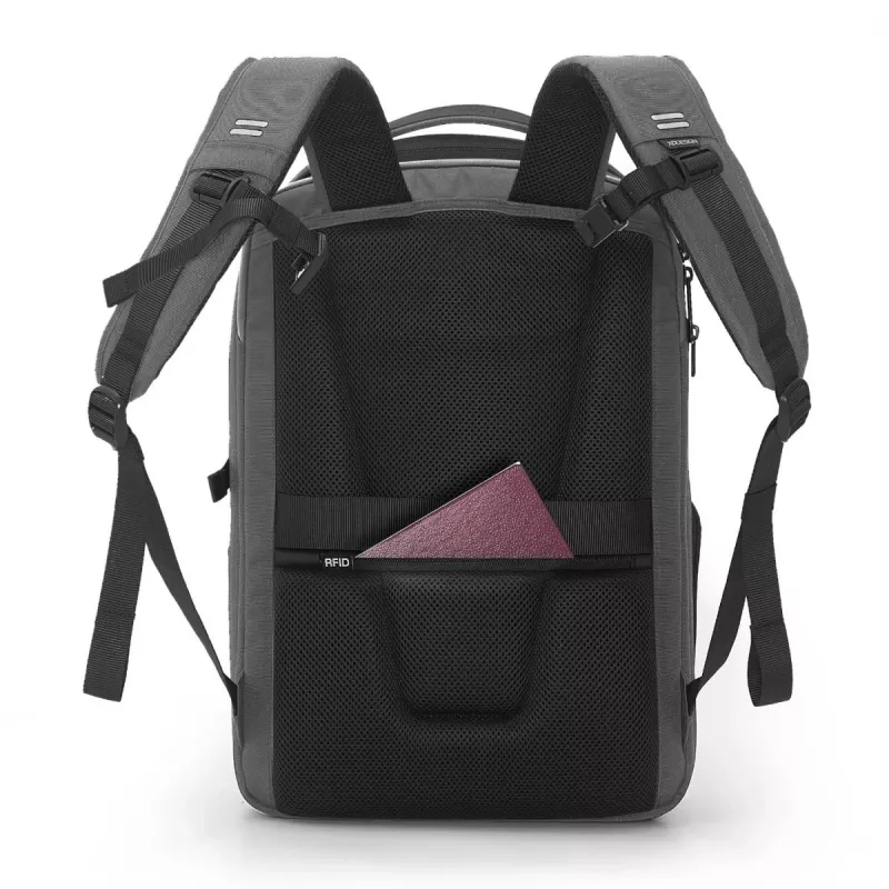 Backpack XDDESIGN Bizz Grey P705.932 — water resistant, lightweight city backpack