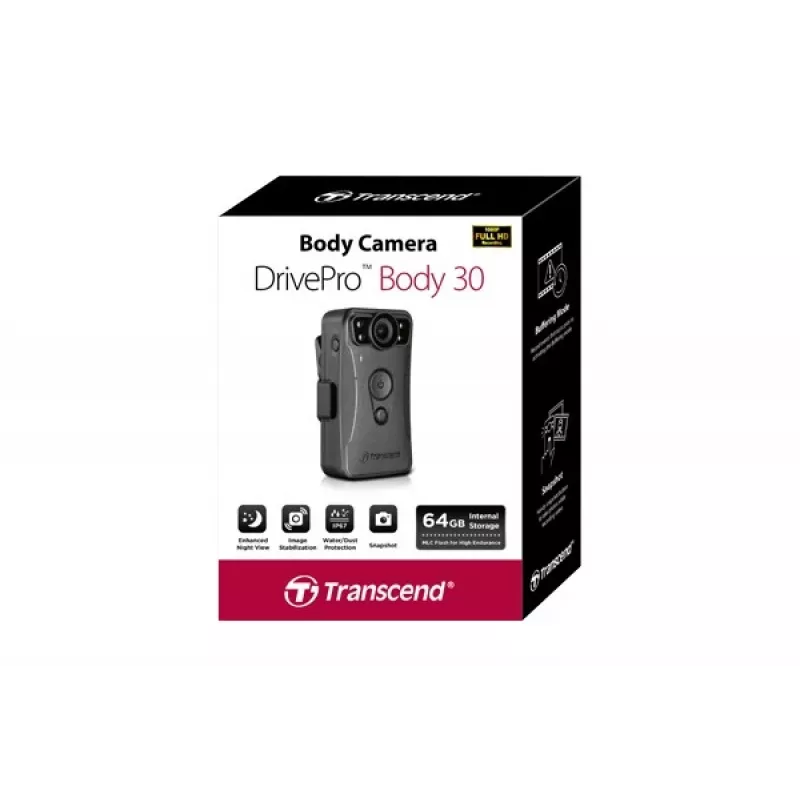 Transcend DrivePro Body 30 body-worn camera, Full HD, Wi-Fi, 130 g