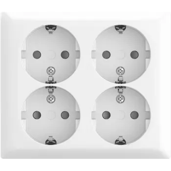 BUSCH JAEGER SCHUKO Socket Outlet 4f AP Safety 404 EAB-524 (2TKA00005535)