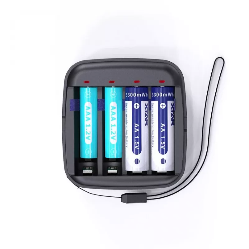 Battery charger XTAR BC4 for AA/AAA NiMH and Li-ion, 4-slot, DC/USB input, black