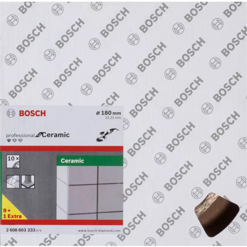 Diamond Cutting Disc for Ceramic Bosch Professional Ø180 mm, 10 pcs, bore 22.23 mm