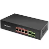 Ethernet PoE Switch QOLTEC 52296 — 4x RJ45 PoE ports, 1x RJ45 uplink