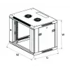 Wall mounted rack Extralink 6U 600x600 Black
