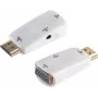 Cable Gender Changer S/CONN 10-01001 HDMI Type A VGA D-Sub 3.5mm White