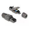 Network Cable DeLOCK RJ45 plug Cat.8.1 STP toolfree Black