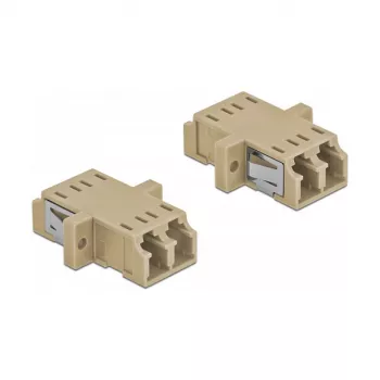 Fibre optic adapter DELOCK LC female to female OM2 duplex (2 pcs, polybag)