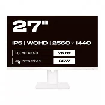 JAPANNEXT WQHD Monitor 68,6 cm (27) 2560x1440 Pixel,IPS Panel, 8 ms, 75 Hz, AMD FreeSync, HDMI, DisplayPort (JN-IPS270WQHD75F-C65W-HSP-W)