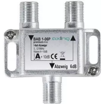 axing BAB 1-06P - Kabelsplitter - 5 - 1218 MHz - Grey - A - 6 dB - F